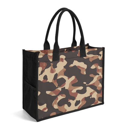 Brown Camouflage Premium Canvas Shopper Tasche Einkaufstasche JLR Design