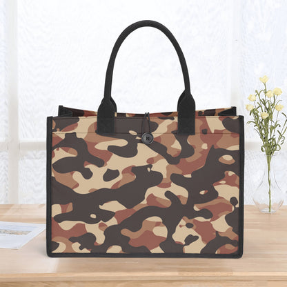 Brown Camouflage Premium Canvas Shopper Tasche Einkaufstasche JLR Design