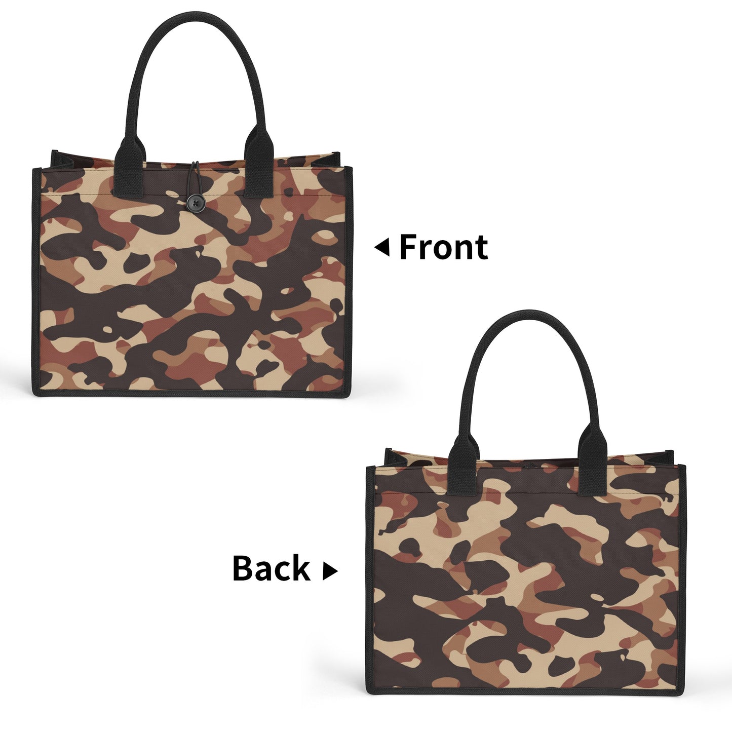 Brown Camouflage Premium Canvas Shopper Tasche Einkaufstasche JLR Design