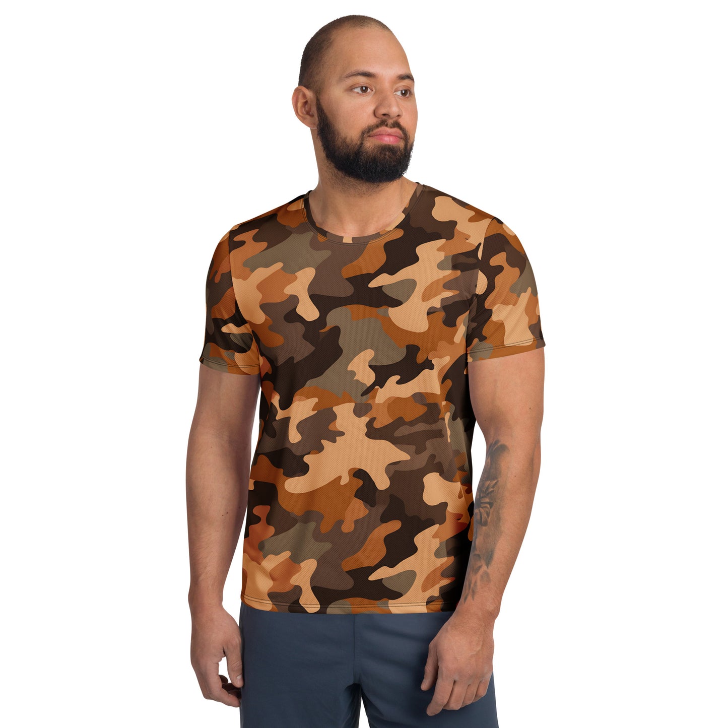 Brown Camouflage v4 Sport-T-Shirt für Herren Sport T-Shirt JLR Design
