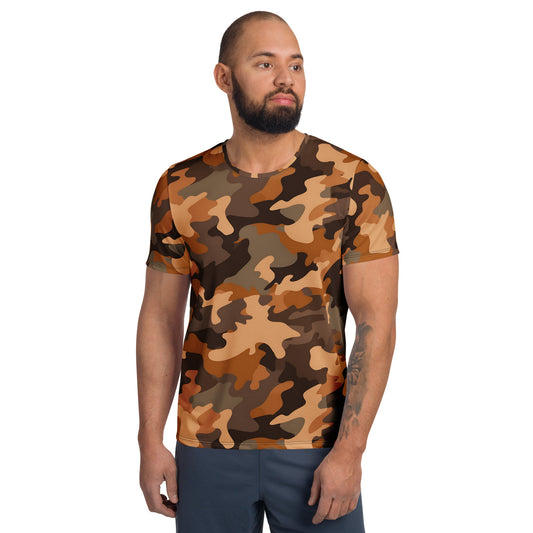 Brown Camouflage v4 Sport-T-Shirt für Herren Sport T-Shirt JLR Design