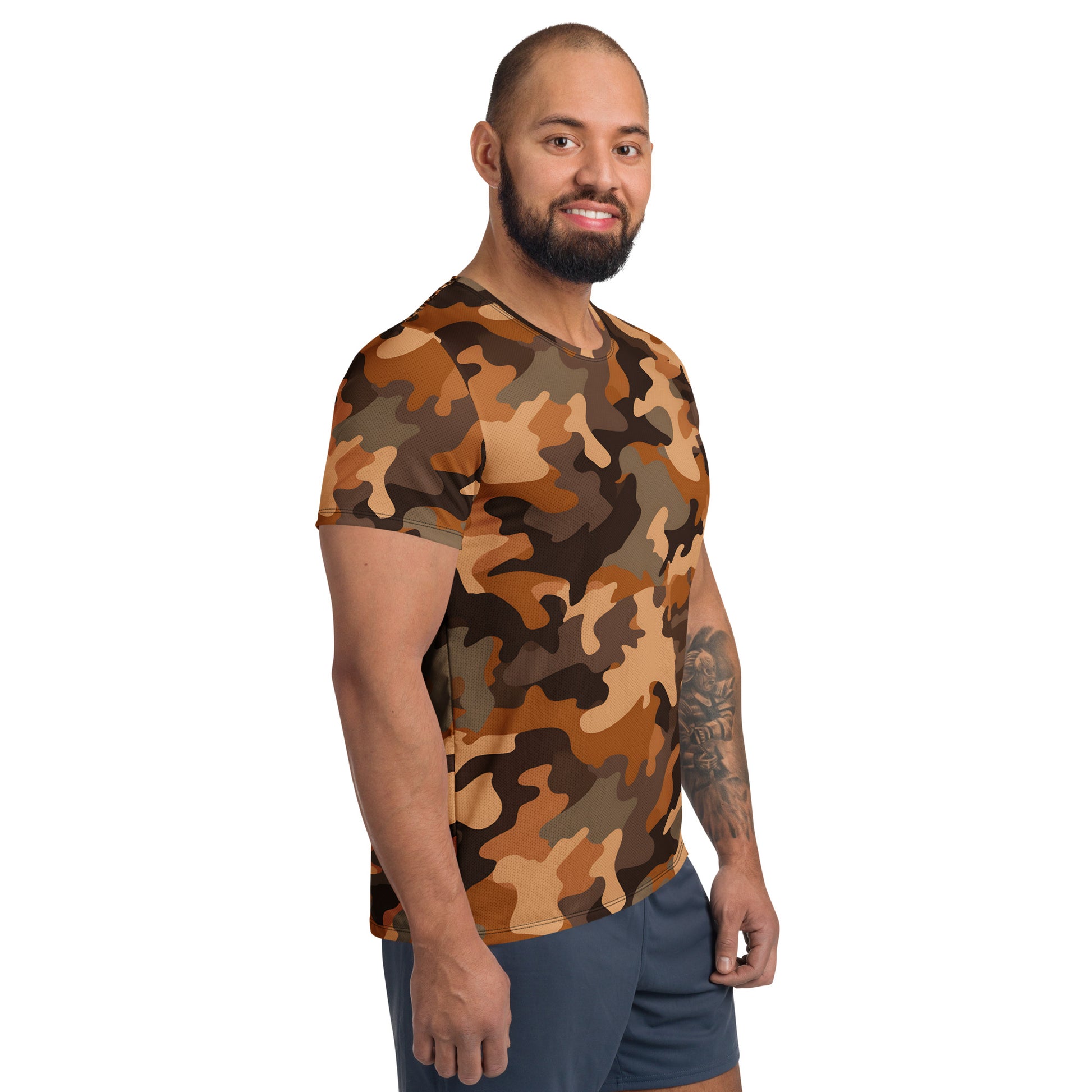 Brown Camouflage v4 Sport-T-Shirt für Herren Sport T-Shirt JLR Design
