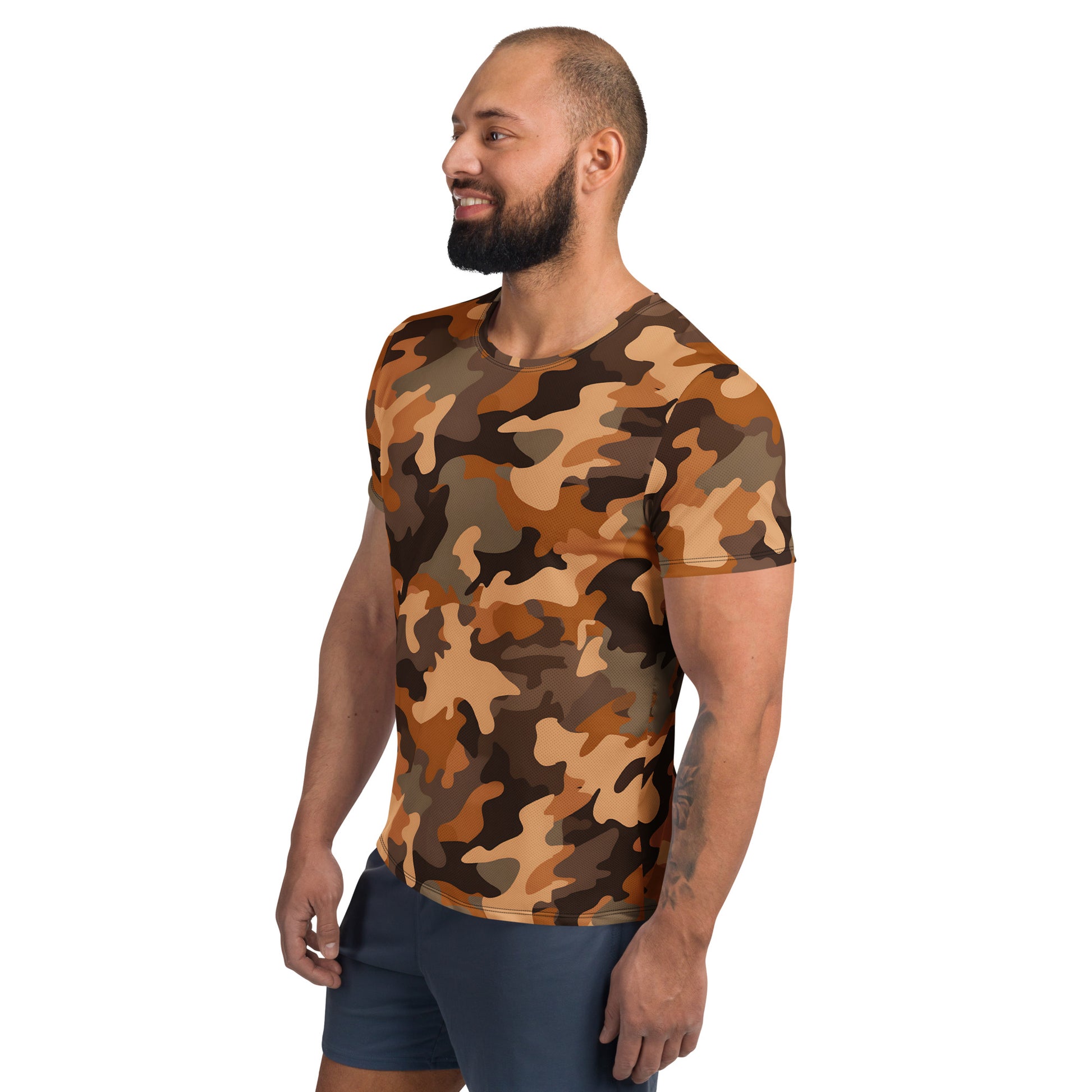 Brown Camouflage v4 Sport-T-Shirt für Herren Sport T-Shirt JLR Design