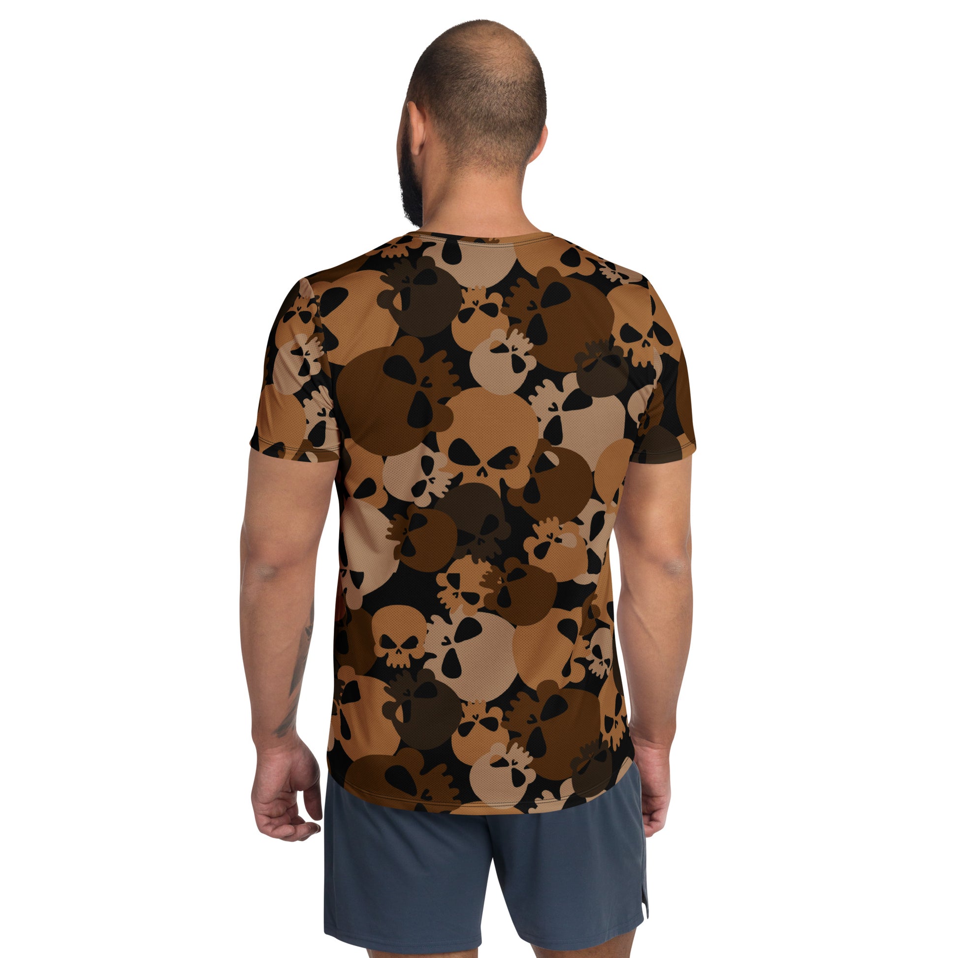 Brown Skull Sport-T-Shirt für Herren Sport T-Shirt JLR Design