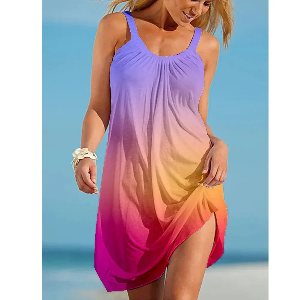 buntes-rainbow-midi-sommerkleid-kleid-jlr-design-59888 - JLR Design