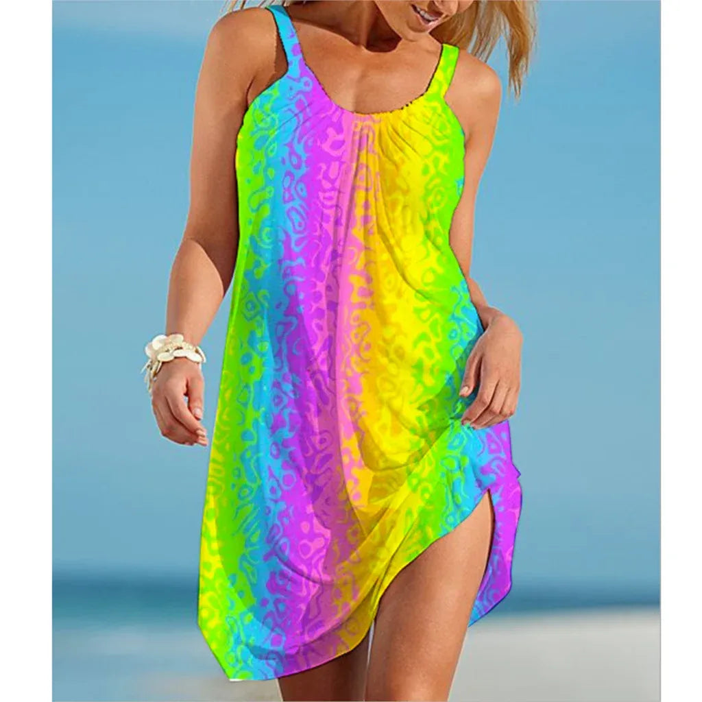 buntes-rainbow-midi-sommerkleid-kleid-jlr-design-18432 - JLR Design