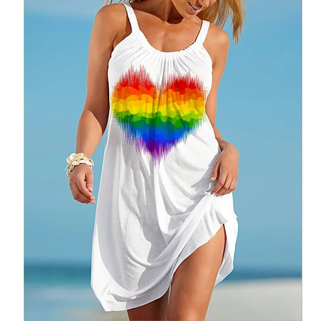 buntes-rainbow-midi-sommerkleid-kleid-jlr-design-30445 - JLR Design