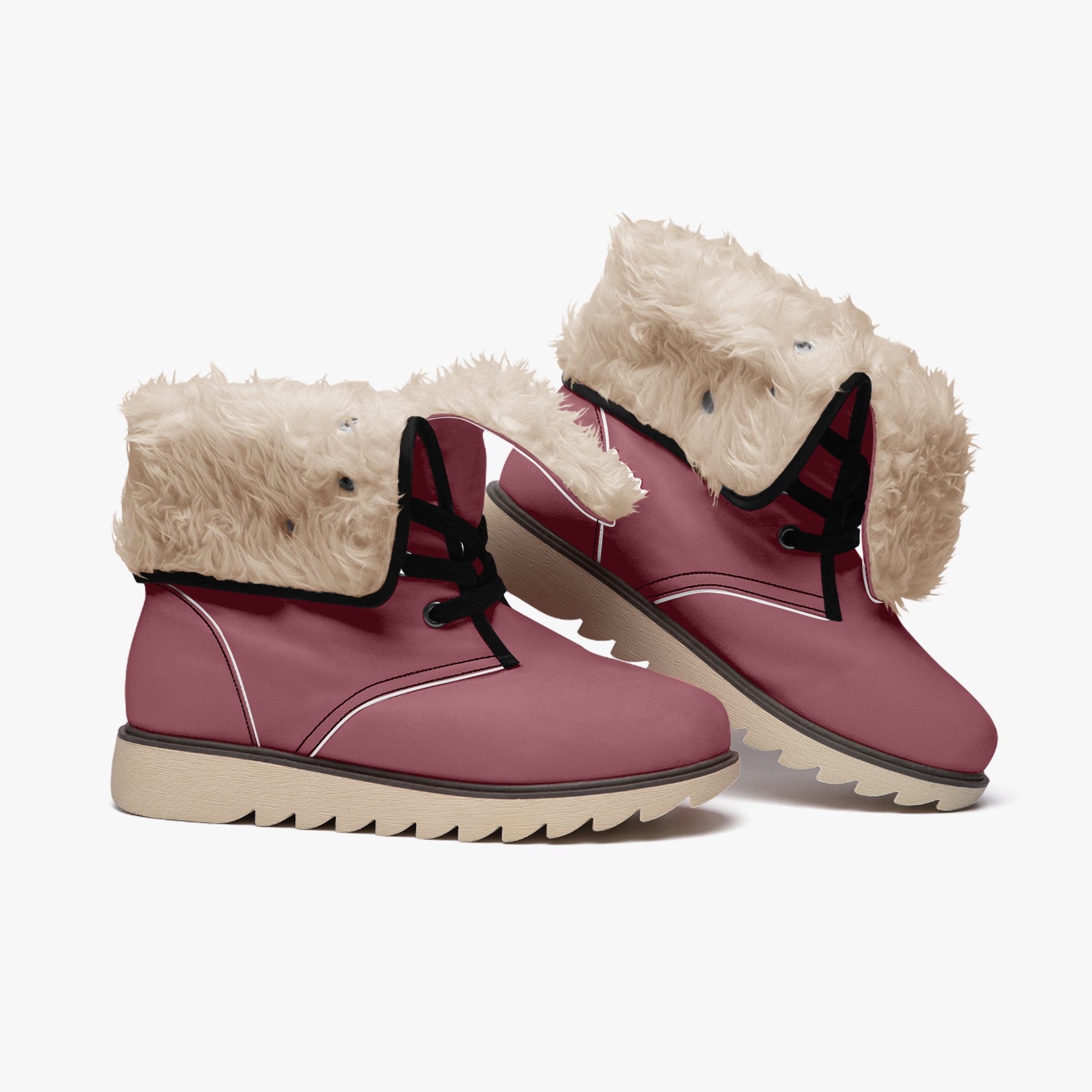 Burgund Chic Boots mit Plüschfutter Boots JLR Design