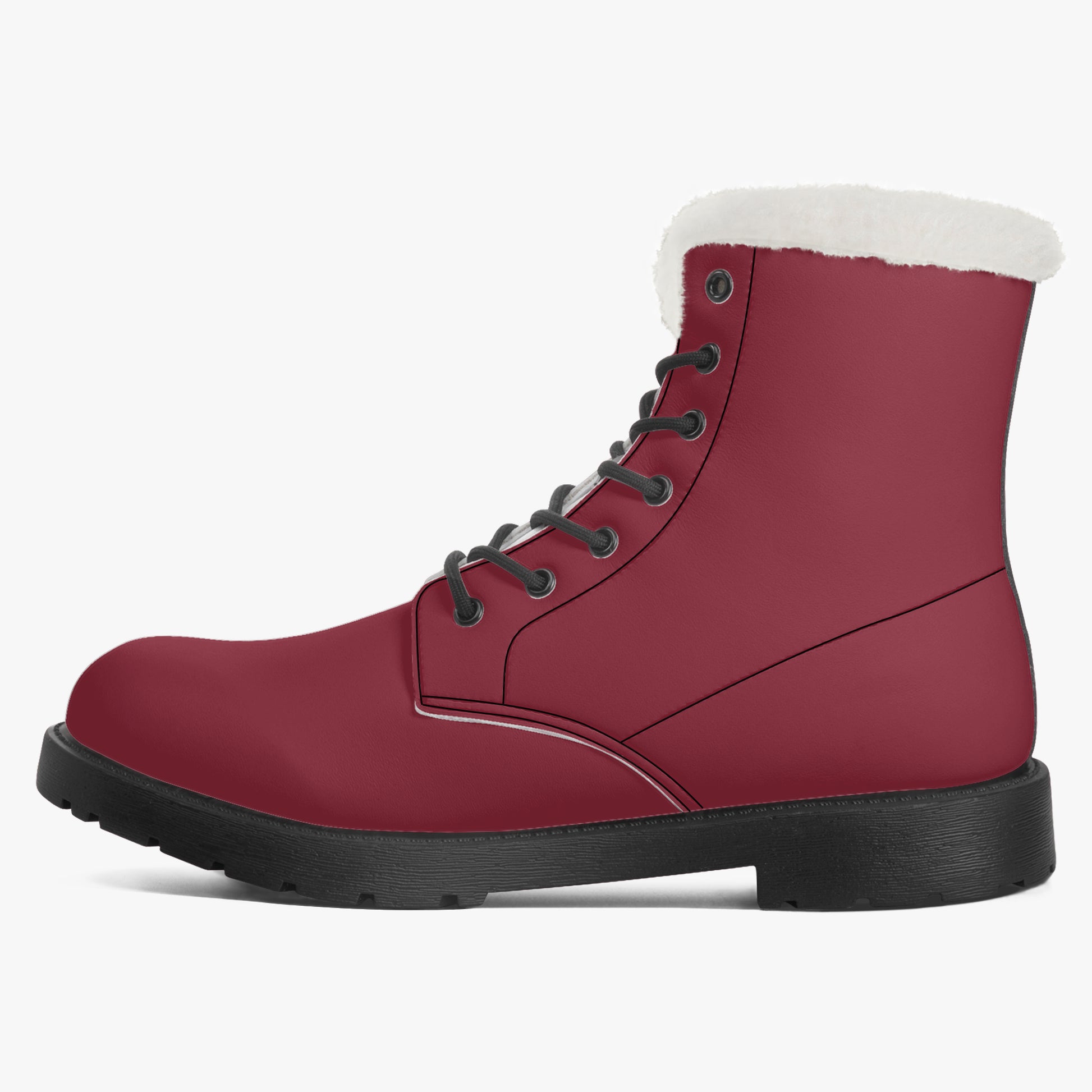 Burgund Faux Fur Leder Boots Boots JLR Design