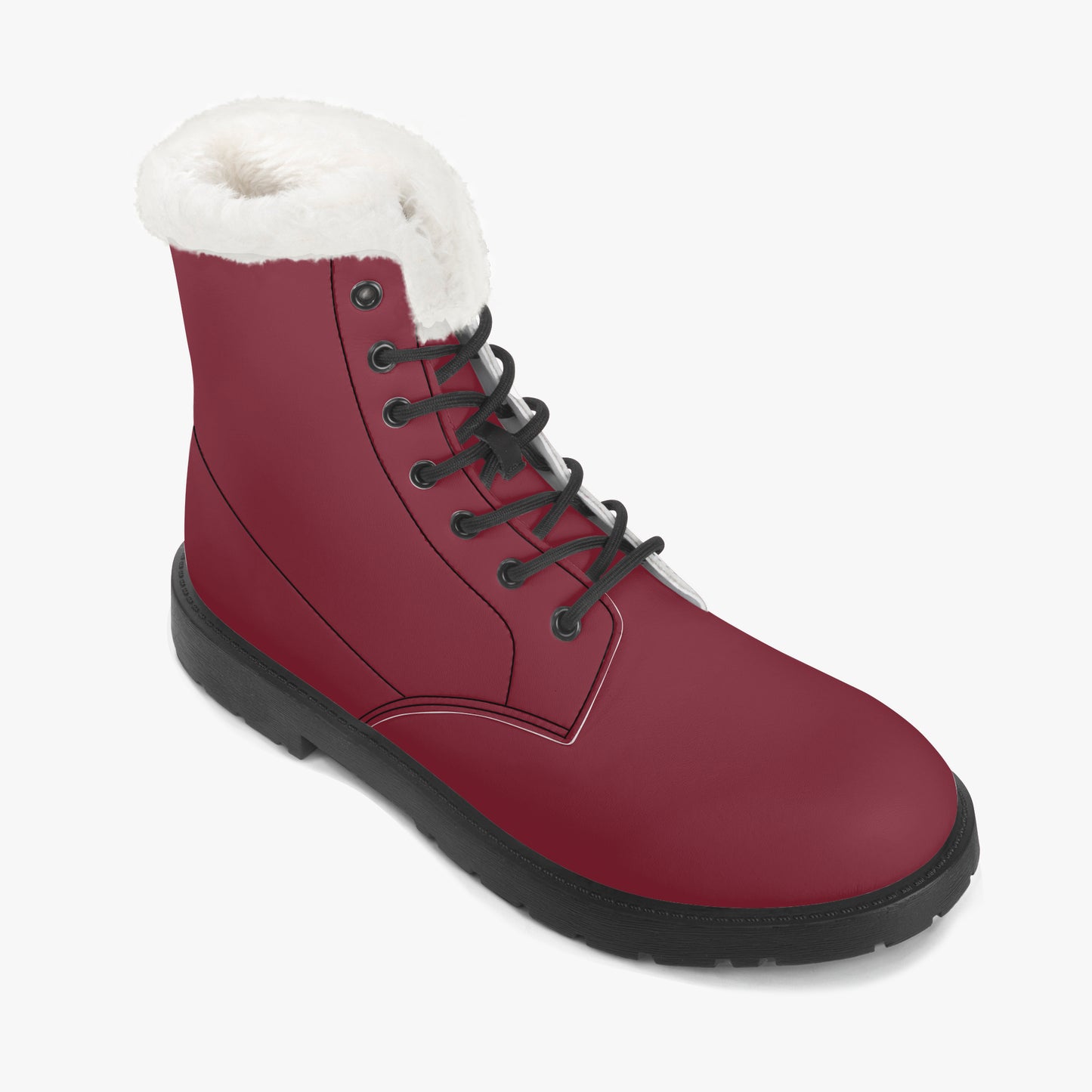 Burgund Faux Fur Leder Boots Boots JLR Design