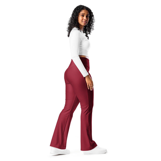 Burgund High Waist Flare Leggings Flare Leggings JLR Design