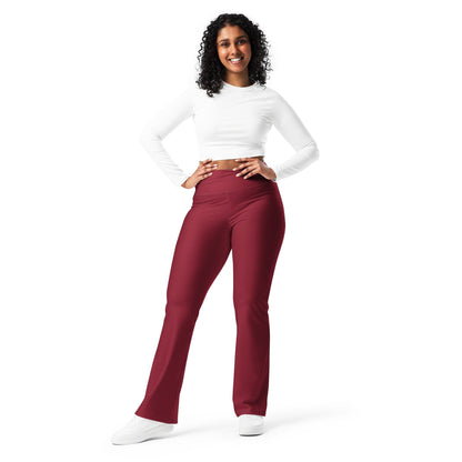 Burgund High Waist Flare Leggings Flare Leggings 59.99 Burgund, Flare, High, Leggings, Waist JLR Design