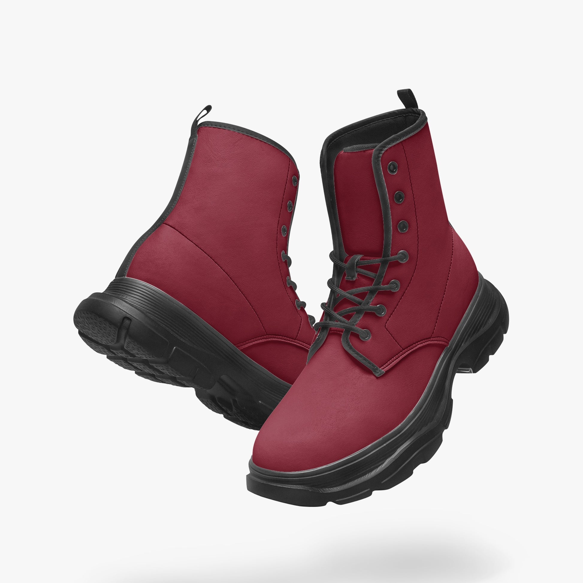 Burgund Leather Chunky Boots Boots JLR Design