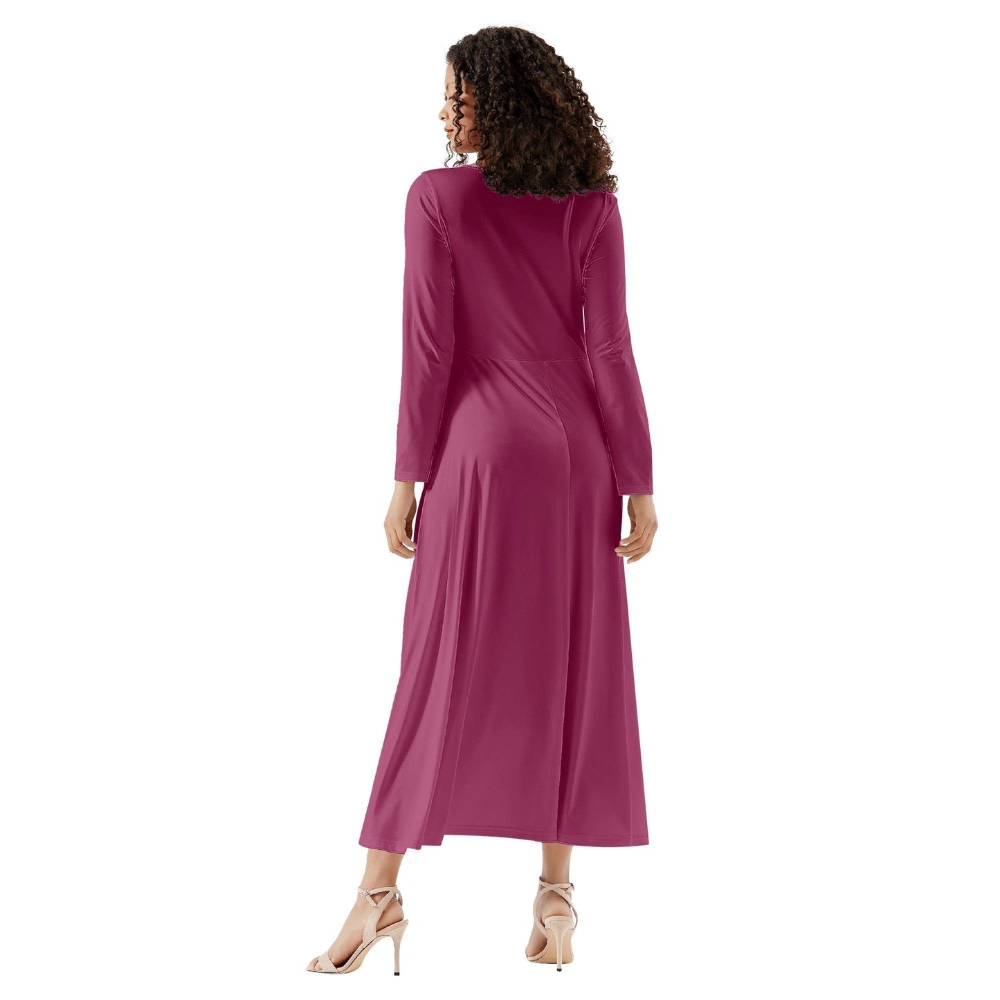 Burgund Long Sleeve Dress -- Burgund Long Sleeve Dress - undefined Long Sleeve Dress | JLR Design