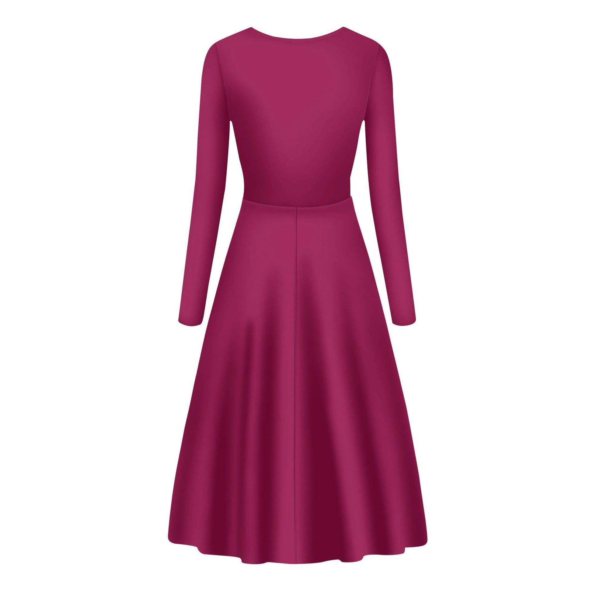 Burgund Long Sleeve Dress -- Burgund Long Sleeve Dress - undefined Long Sleeve Dress | JLR Design
