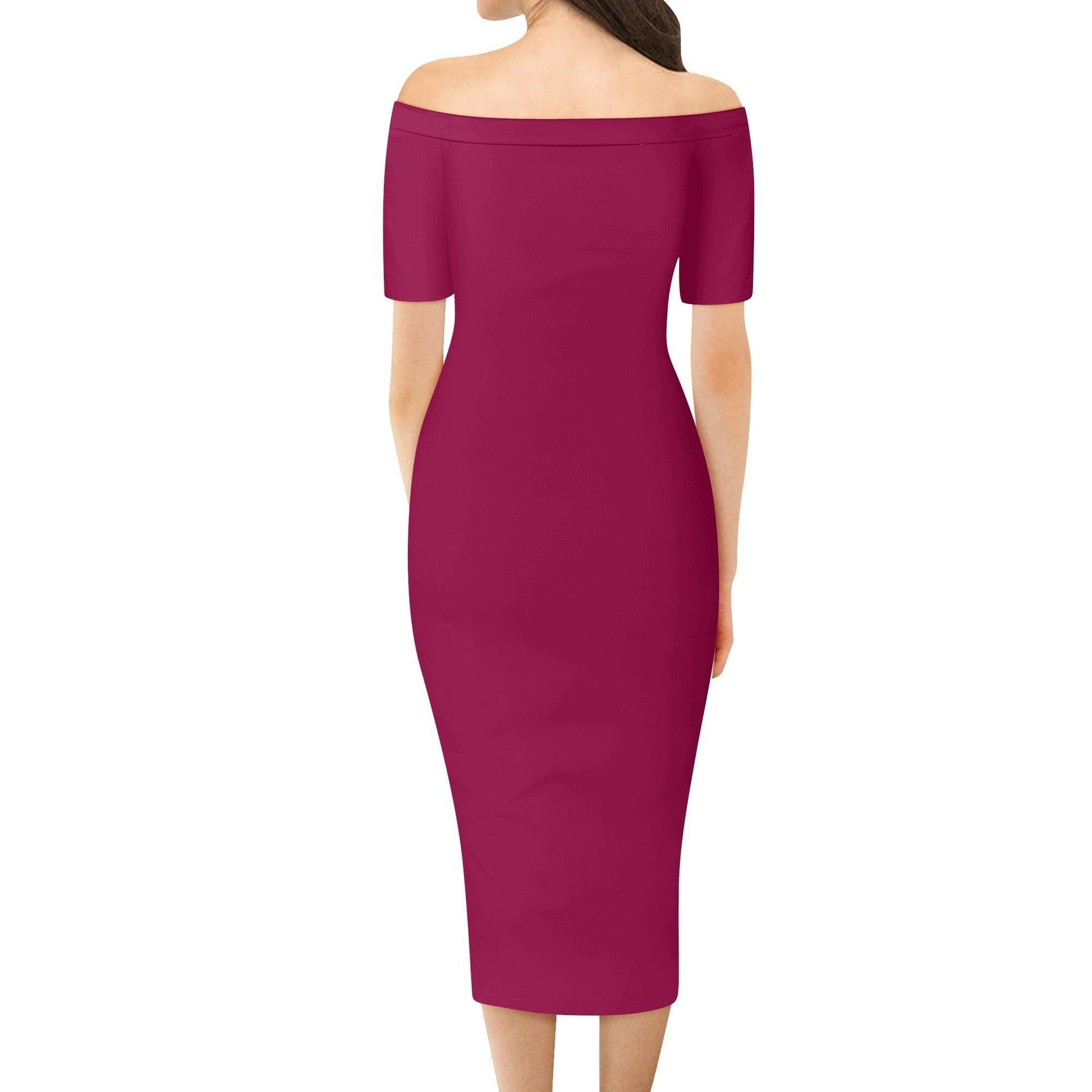 Burgund Off-Shoulder-Kleid -- Burgund Off-Shoulder-Kleid - undefined Off-Shoulder-Kleid | JLR Design