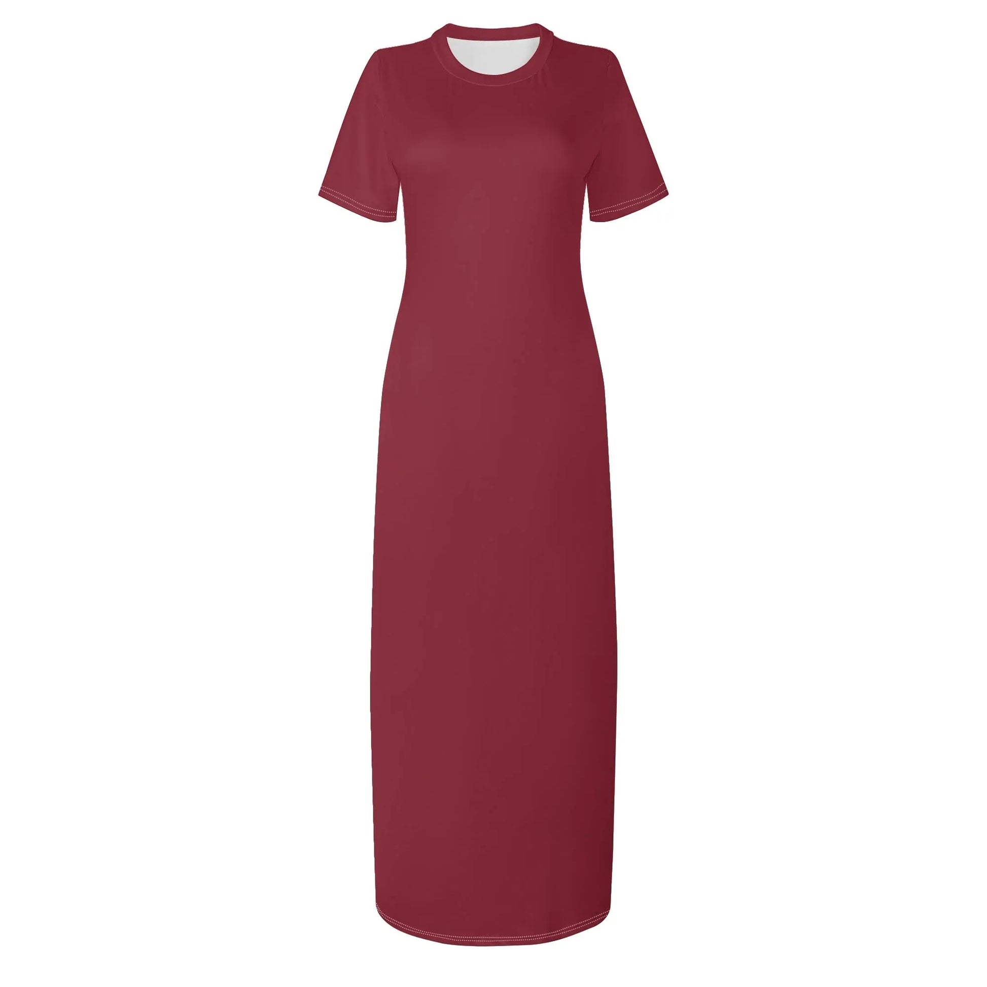 burgund-short-sleeve-long-dress-long-dress-jlr-design-62889 - JLR Design