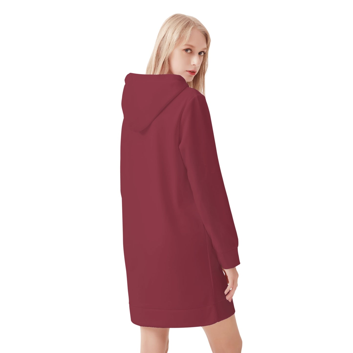 Burgund Velvet Hoodie Dress Hoodiekleid JLR Design