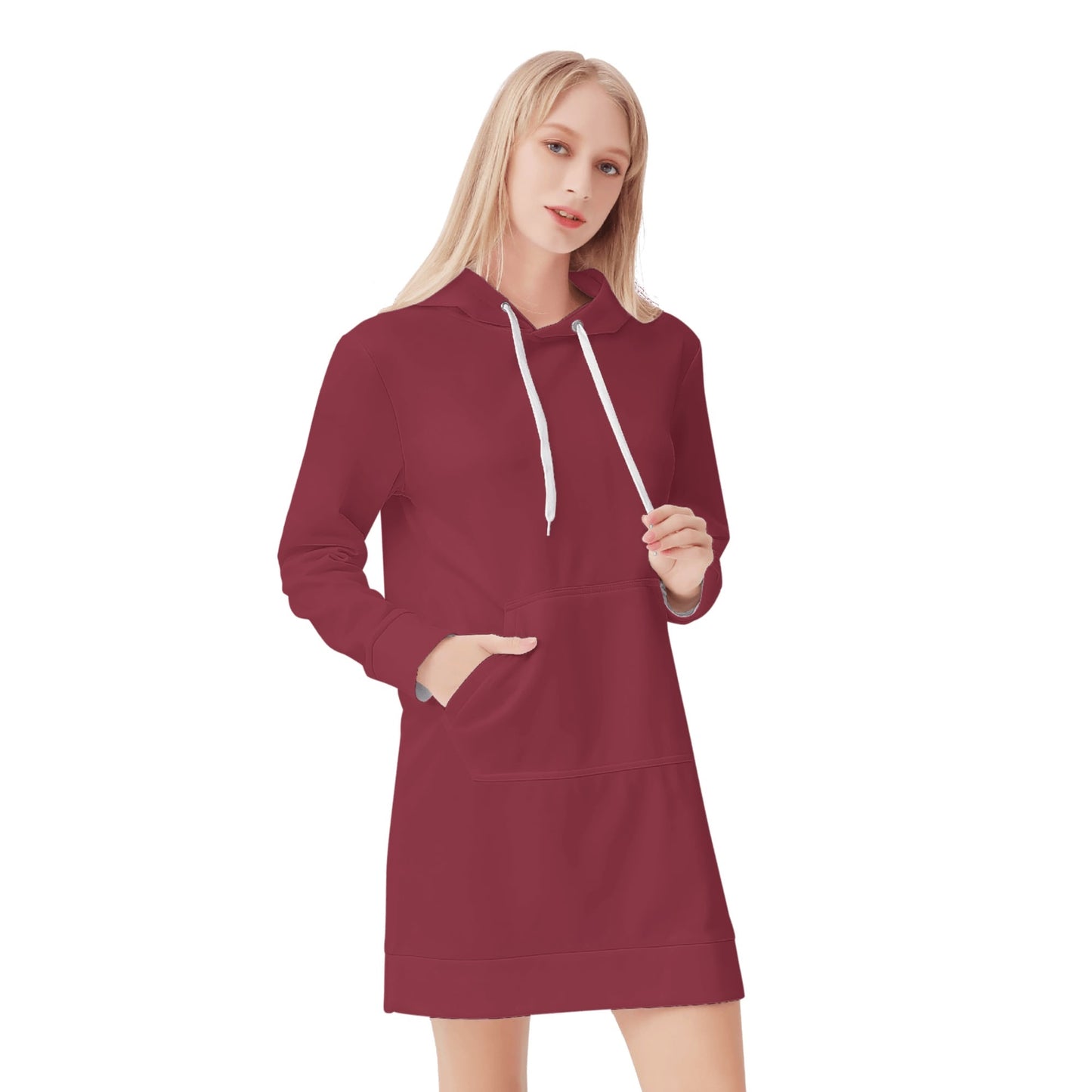 Burgund Velvet Hoodie Dress Hoodiekleid JLR Design