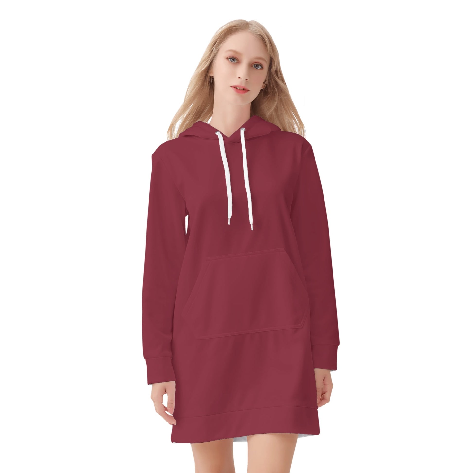 Burgund Velvet Hoodie Dress Hoodiekleid JLR Design