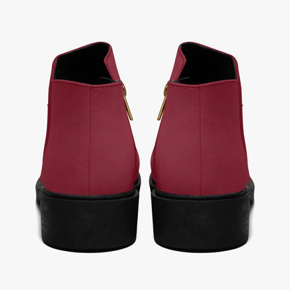 Burgunde elegante Reißverschluss-Stiefeletten Stiefeletten JLR Design