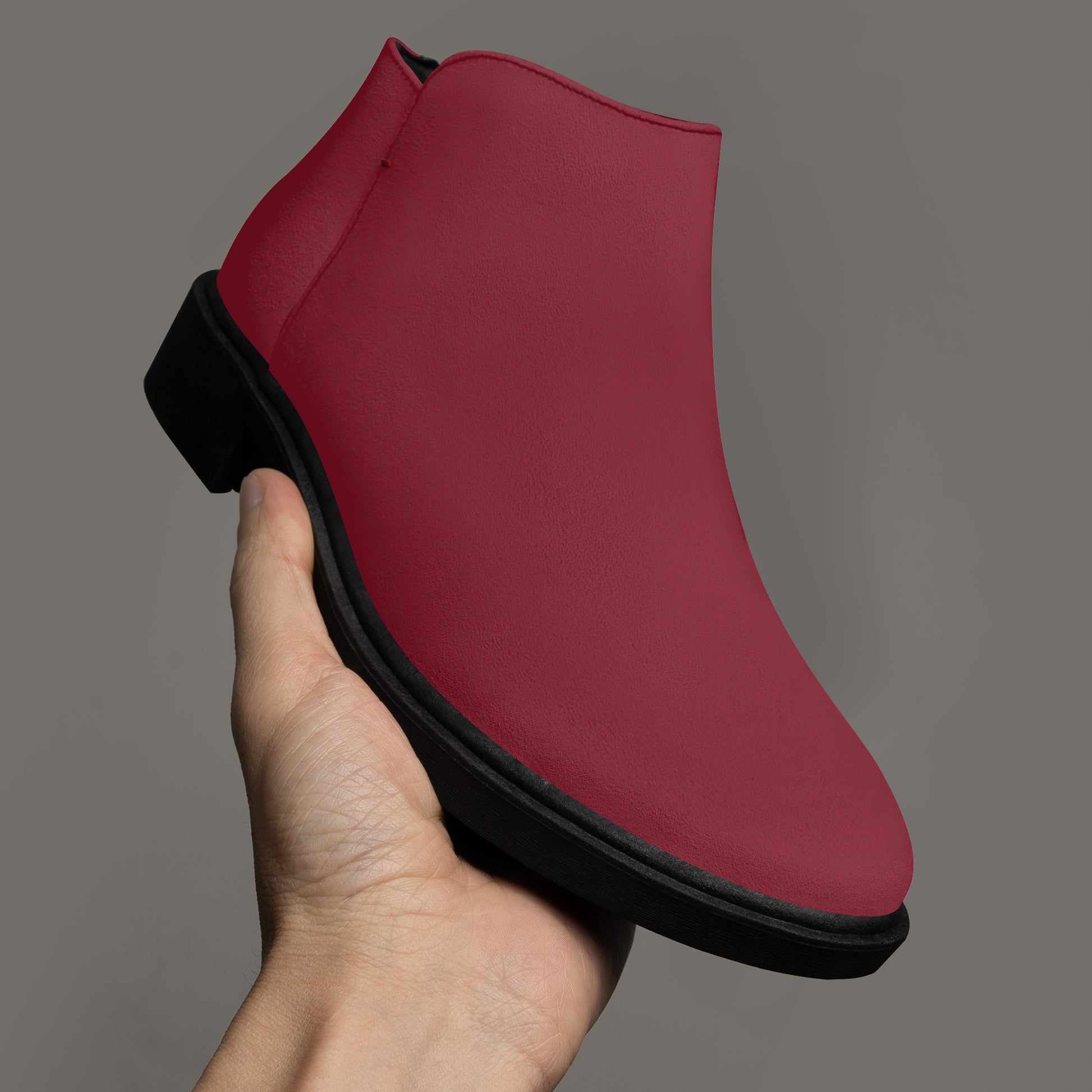 Burgunde elegante Reißverschluss-Stiefeletten Stiefeletten JLR Design