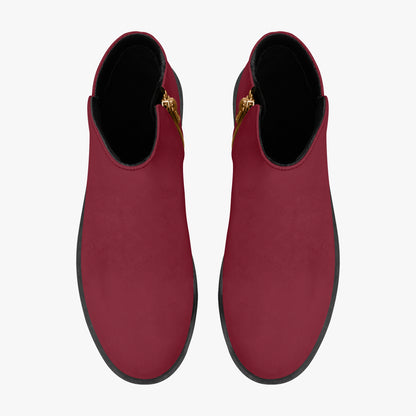 Burgunde elegante Reißverschluss-Stiefeletten Stiefeletten JLR Design
