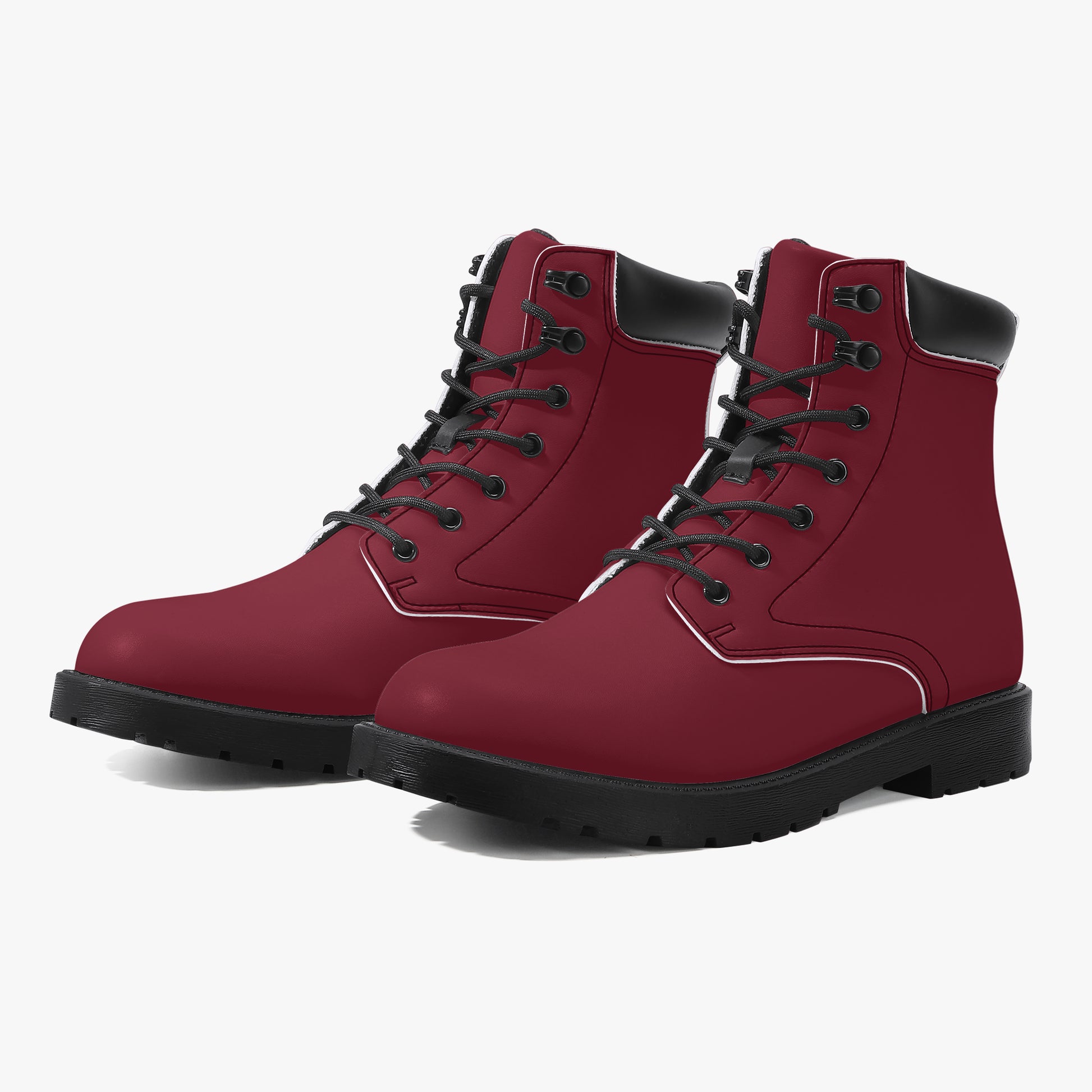 Burgunde Leder Boots | Stylische und Warme Winterstiefel Boots JLR Design