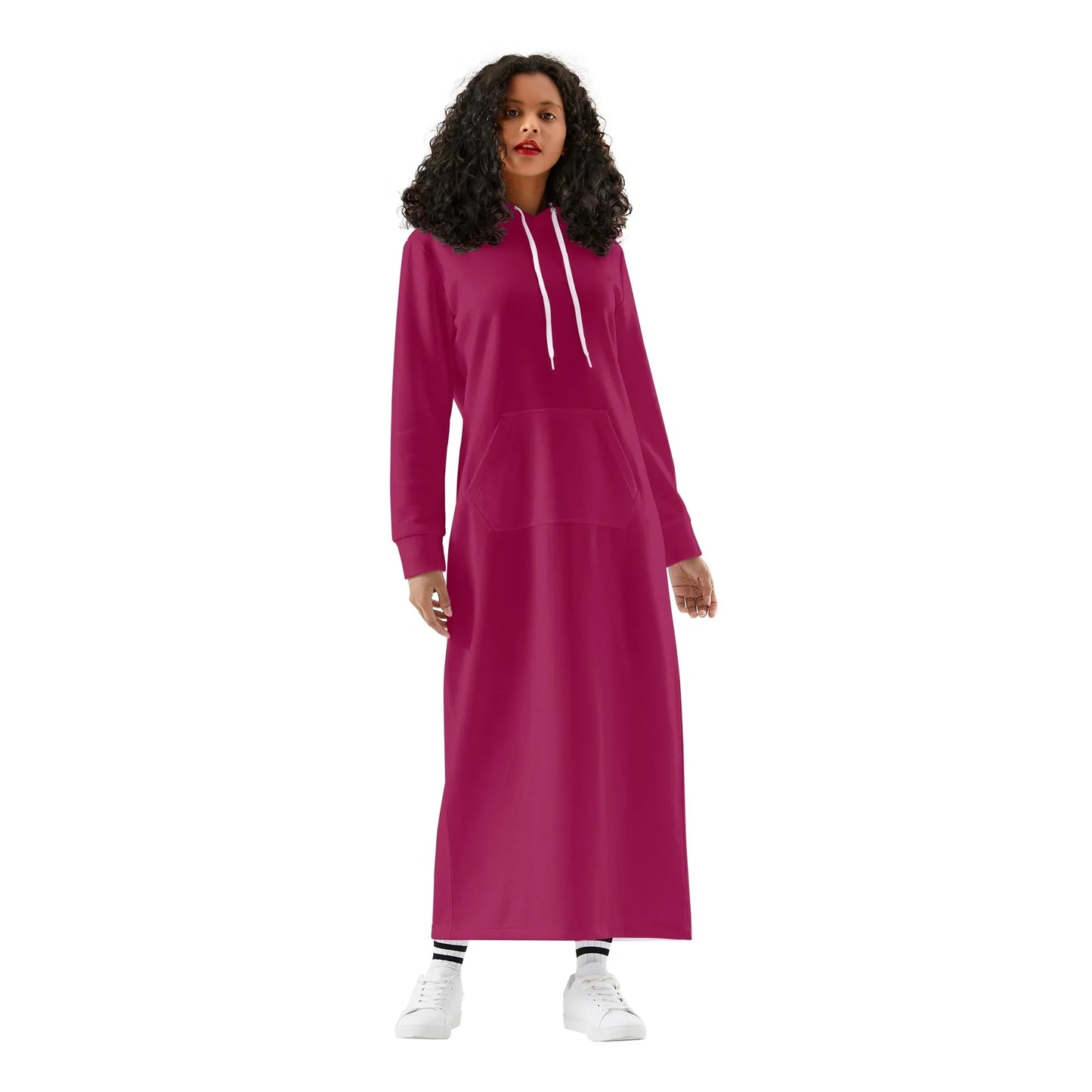burgundy-bequemes-leichtes-hoodie-kleid-hoodiekleid-jlr-design-65407 - JLR Design