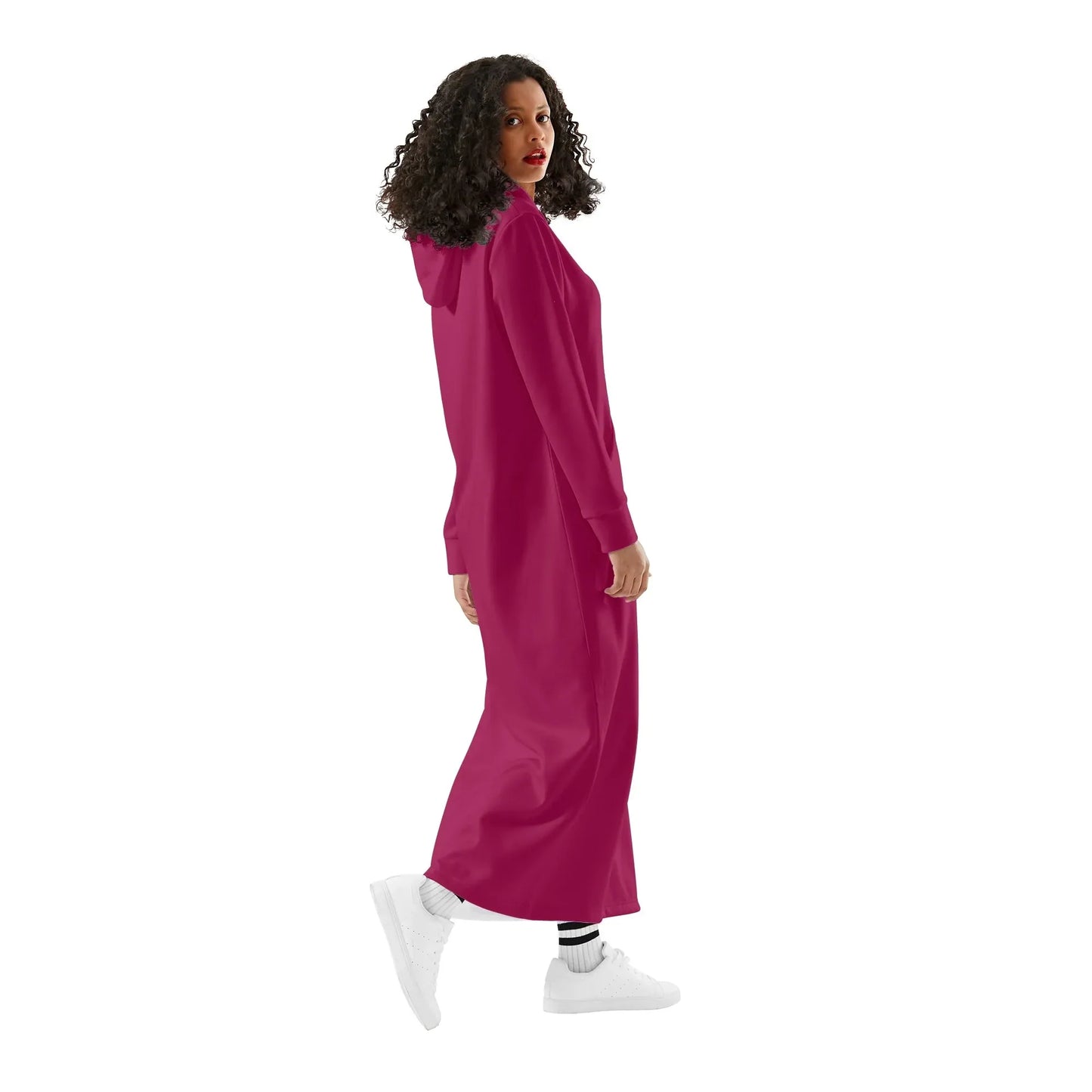 burgundy-bequemes-leichtes-hoodie-kleid-hoodiekleid-jlr-design-91501 - JLR Design