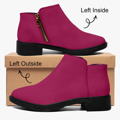 Burgundy elegante Reißverschluss-Stiefeletten Stiefeletten JLR Design