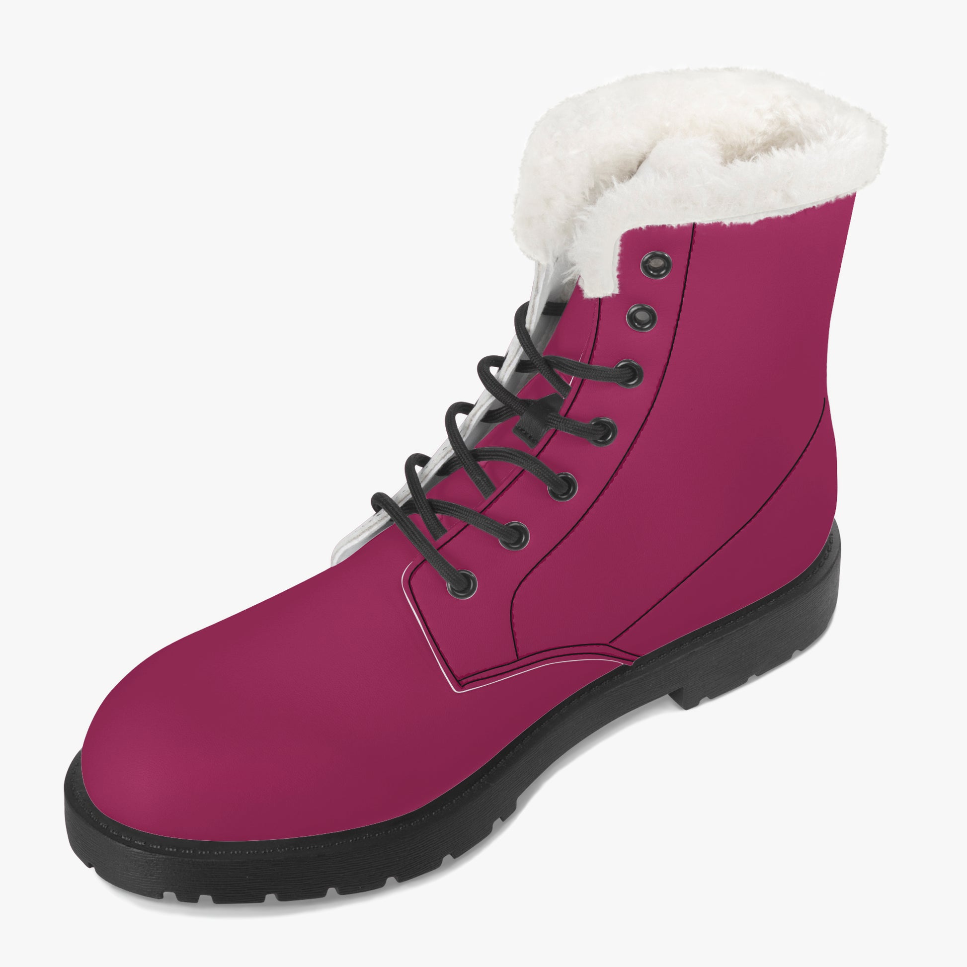 Burgundy Faux Fur Leder Boots Boots JLR Design