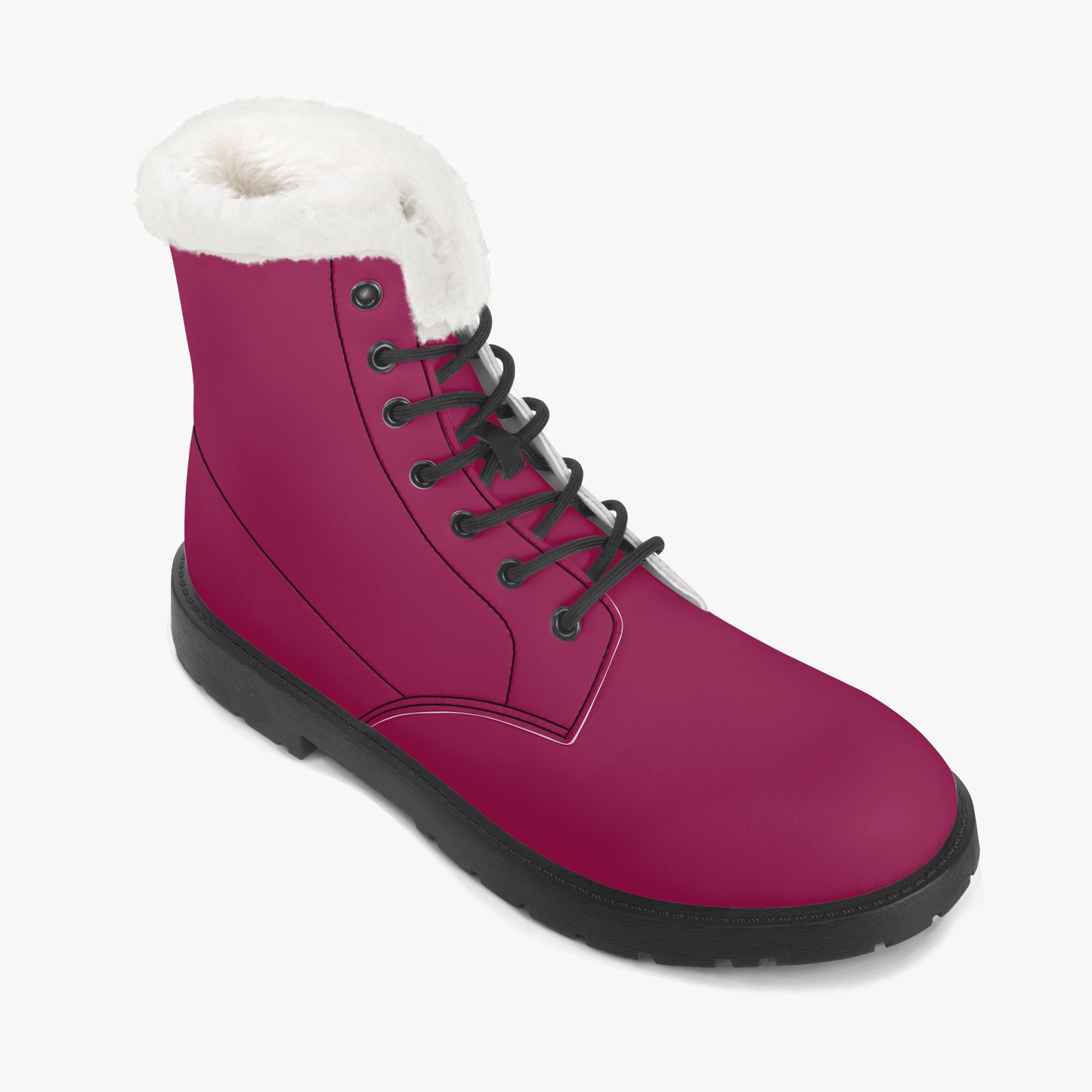 Burgundy Faux Fur Leder Boots Boots JLR Design