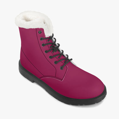 Burgundy Faux Fur Leder Boots Boots JLR Design