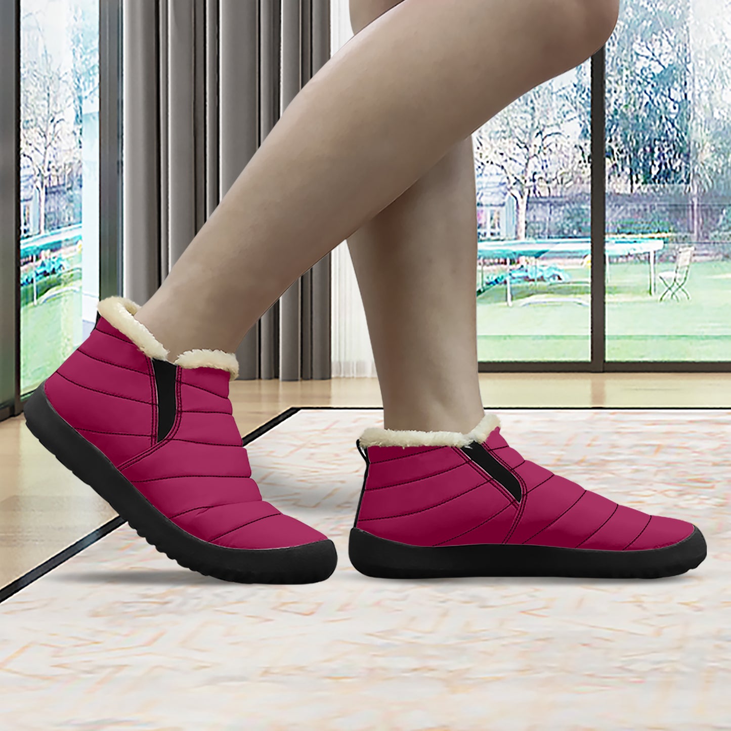 Burgundy Faux Fur Slipper Slipper JLR Design