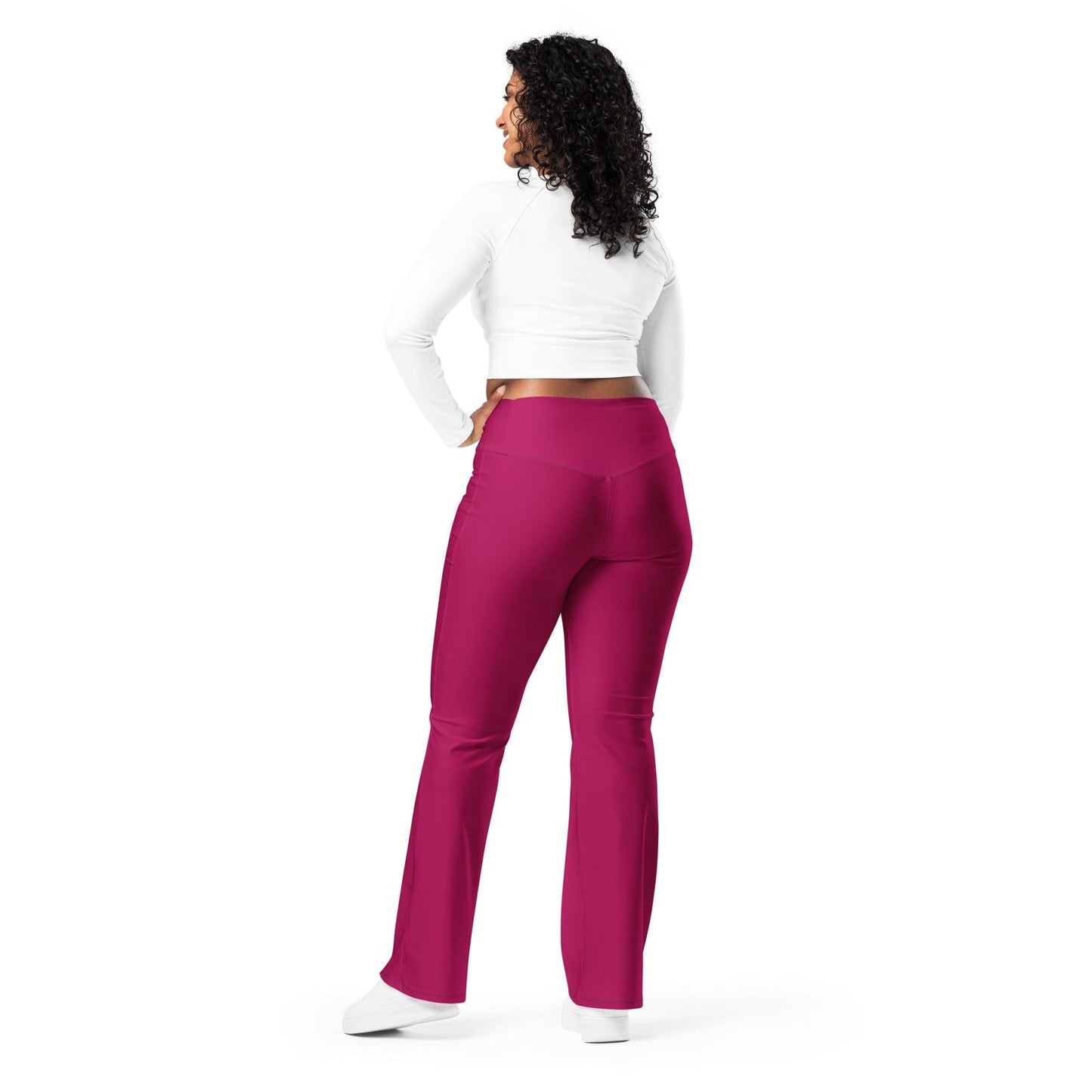 Burgundy High Waist Flare Leggings Flare Leggings 59.99 Burgundy, Flare, High, Leggings, Waist JLR Design