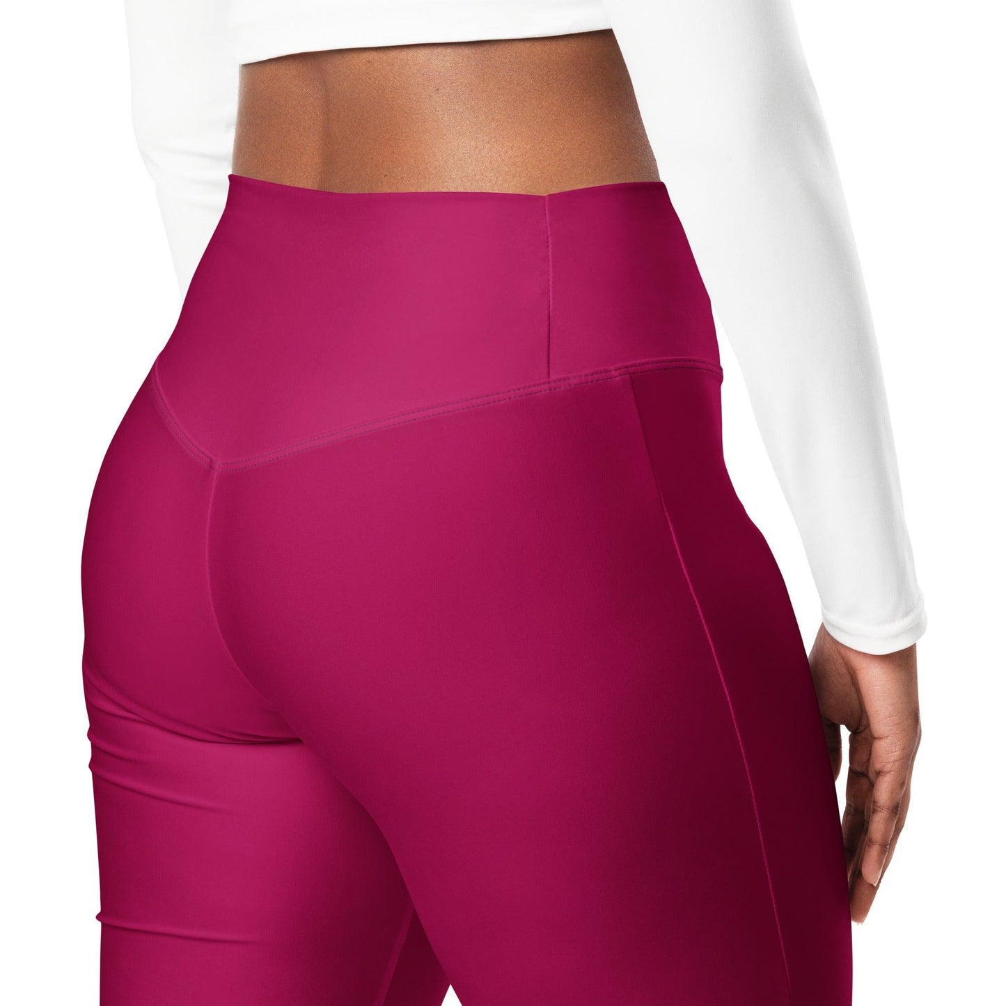 Burgundy High Waist Flare Leggings Flare Leggings 59.99 Burgundy, Flare, High, Leggings, Waist JLR Design