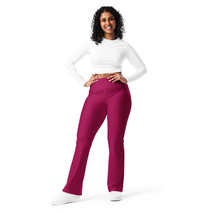 Burgundy High Waist Flare Leggings Flare Leggings 59.99 Burgundy, Flare, High, Leggings, Waist JLR Design