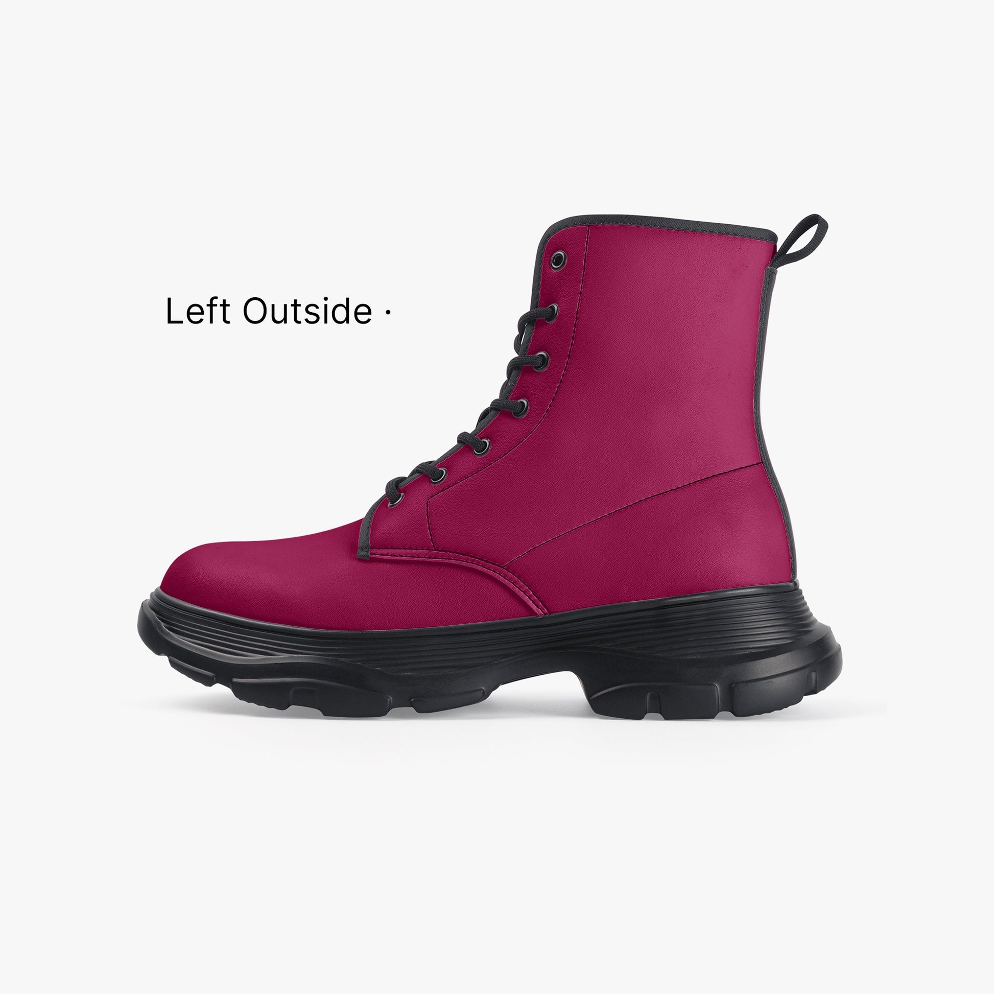 Burgundy Leather Chunky Boots Boots JLR Design