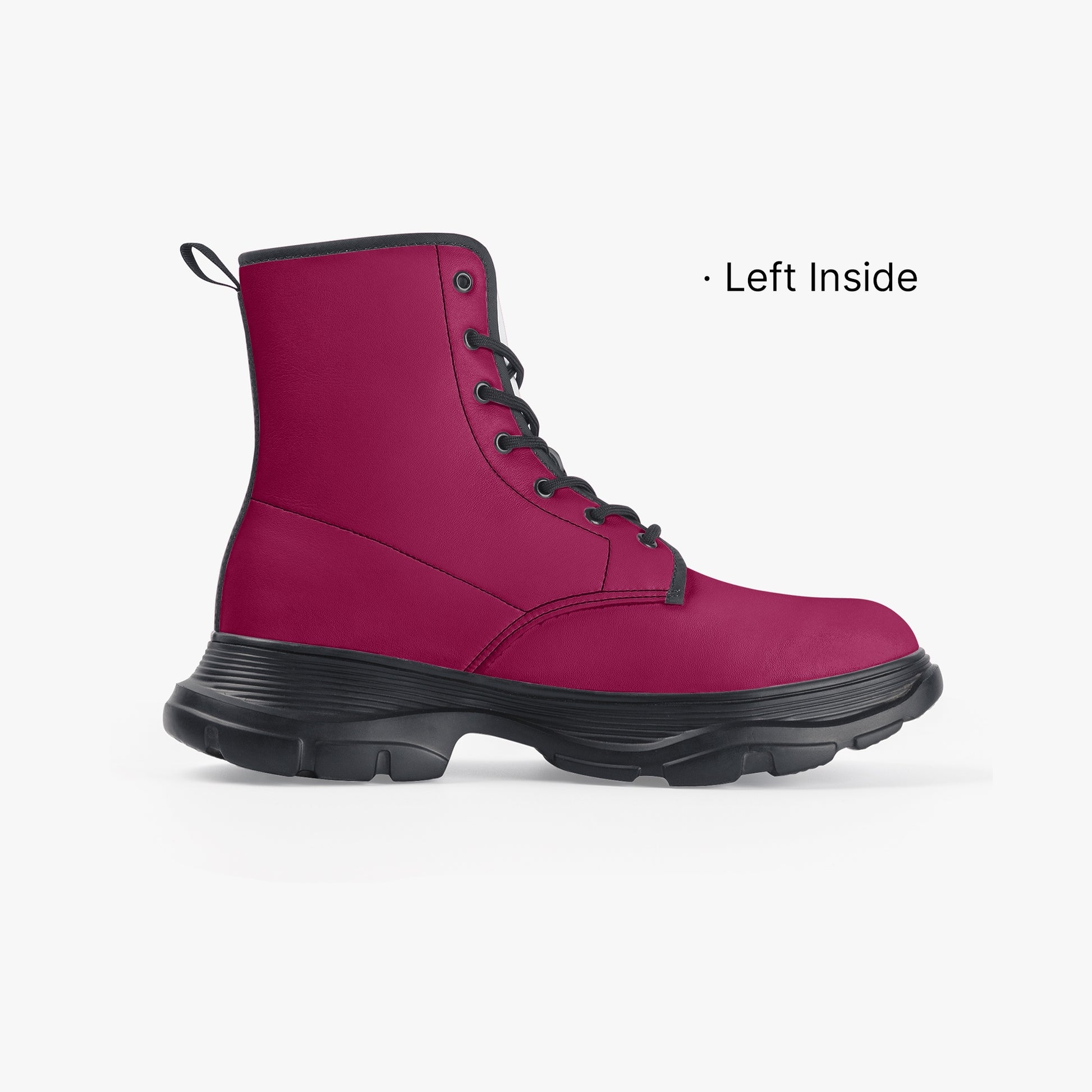 Burgundy Leather Chunky Boots Boots JLR Design