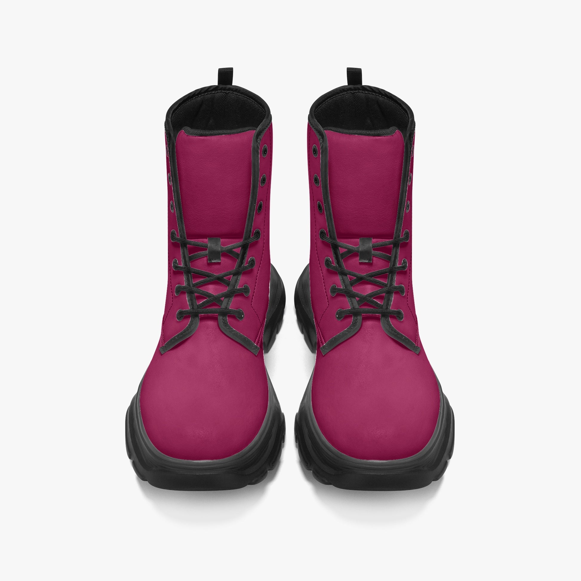 Burgundy Leather Chunky Boots Boots JLR Design