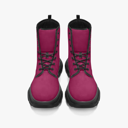 Burgundy Leather Chunky Boots Boots JLR Design