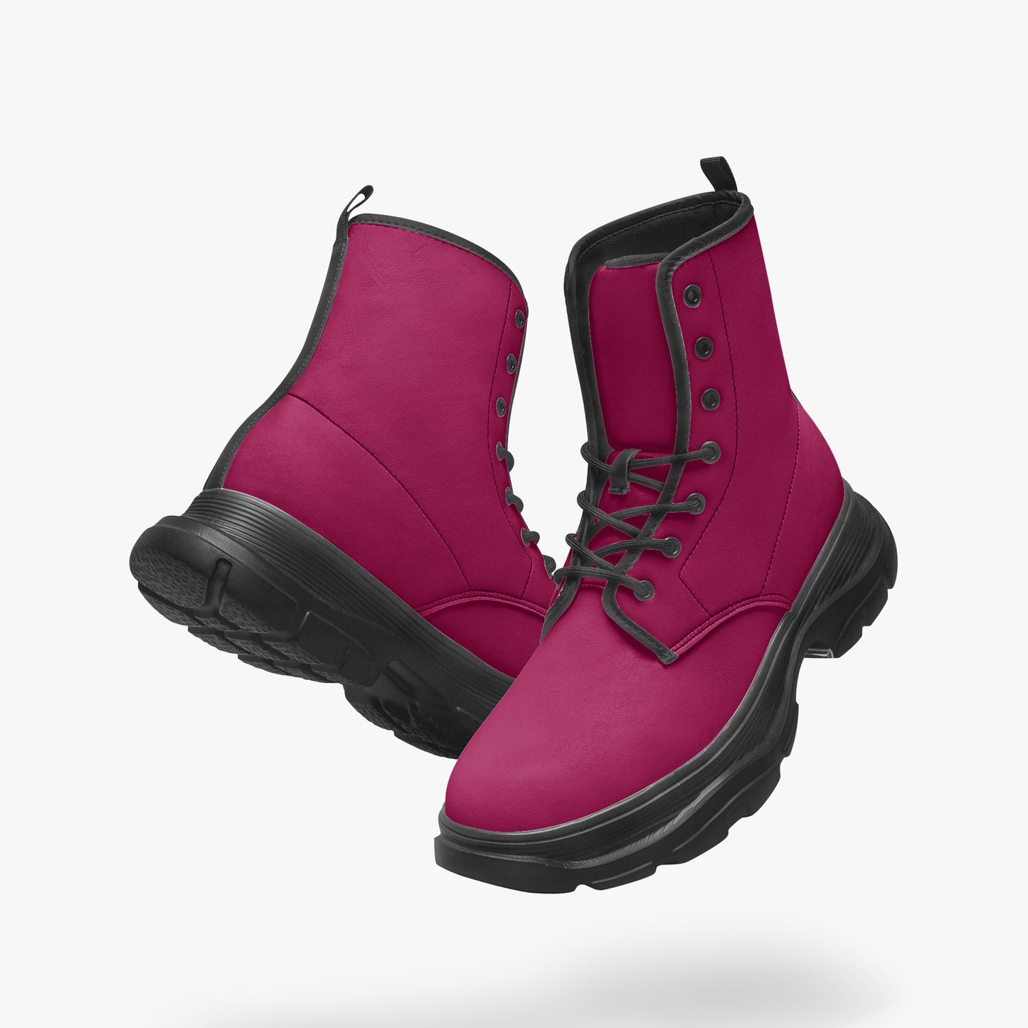 Burgundy Leather Chunky Boots Boots JLR Design