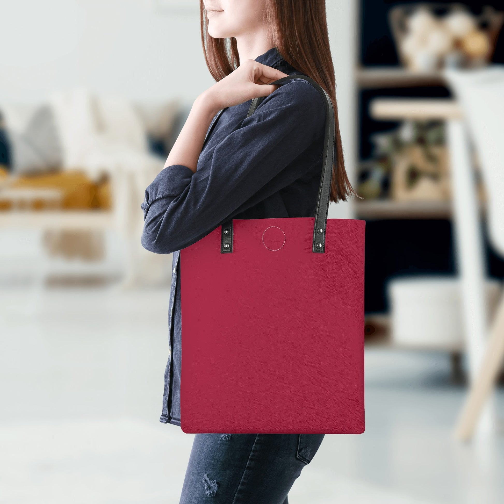 Burgundy PU Leder Handtasche Handtasche JLR Design