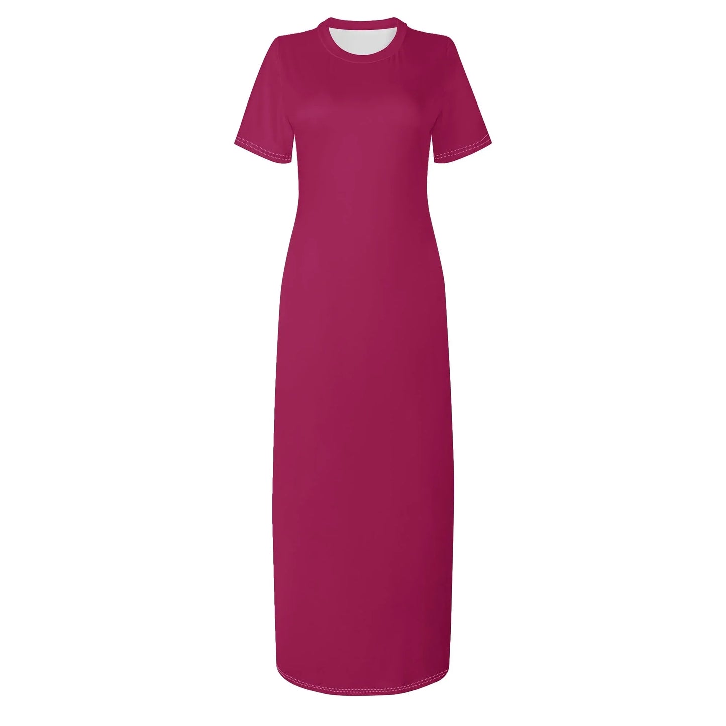 burgundy-short-sleeve-long-dress-long-dress-jlr-design-66513 - JLR Design