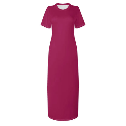 burgundy-short-sleeve-long-dress-long-dress-jlr-design-66513 - JLR Design