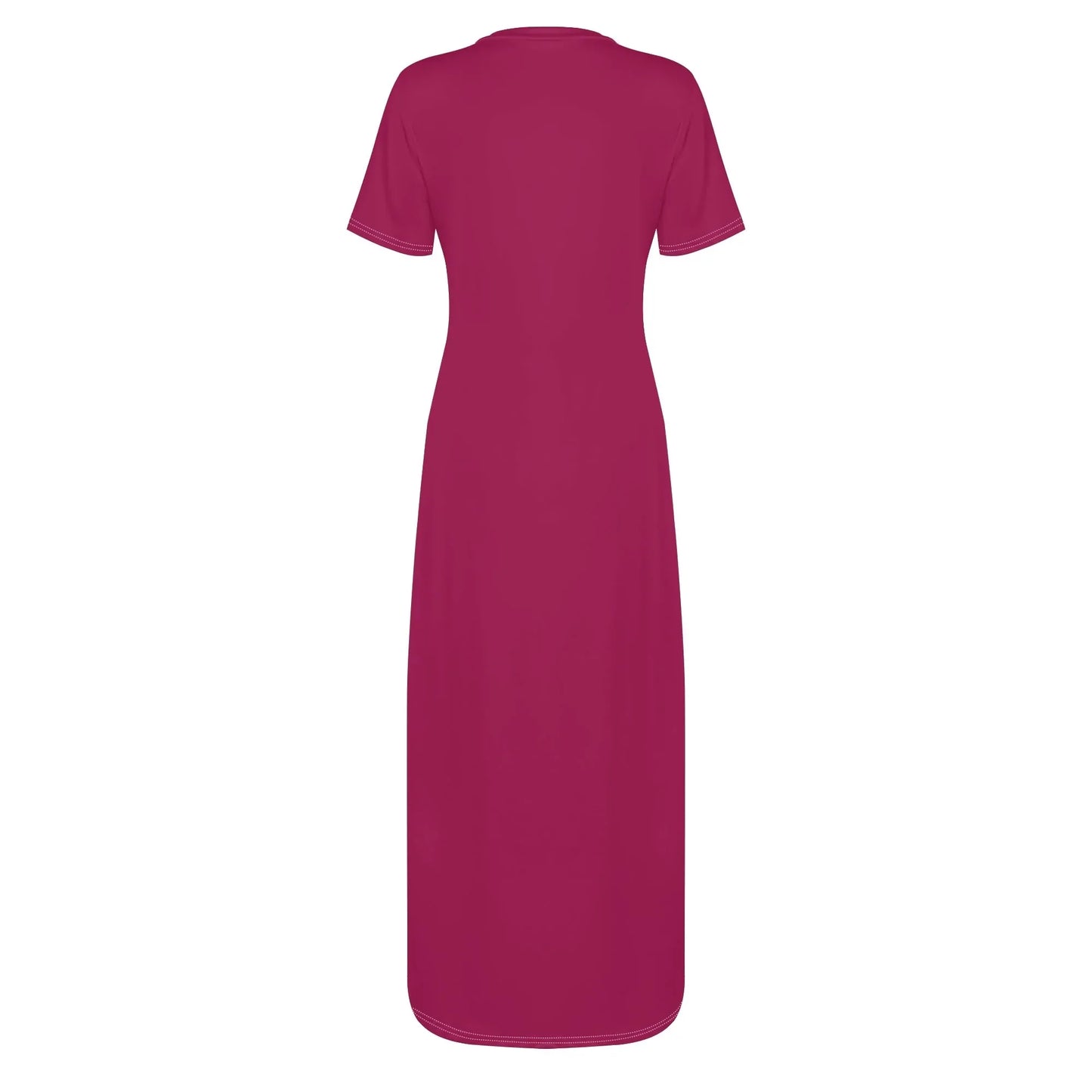 burgundy-short-sleeve-long-dress-long-dress-jlr-design-49231 - JLR Design