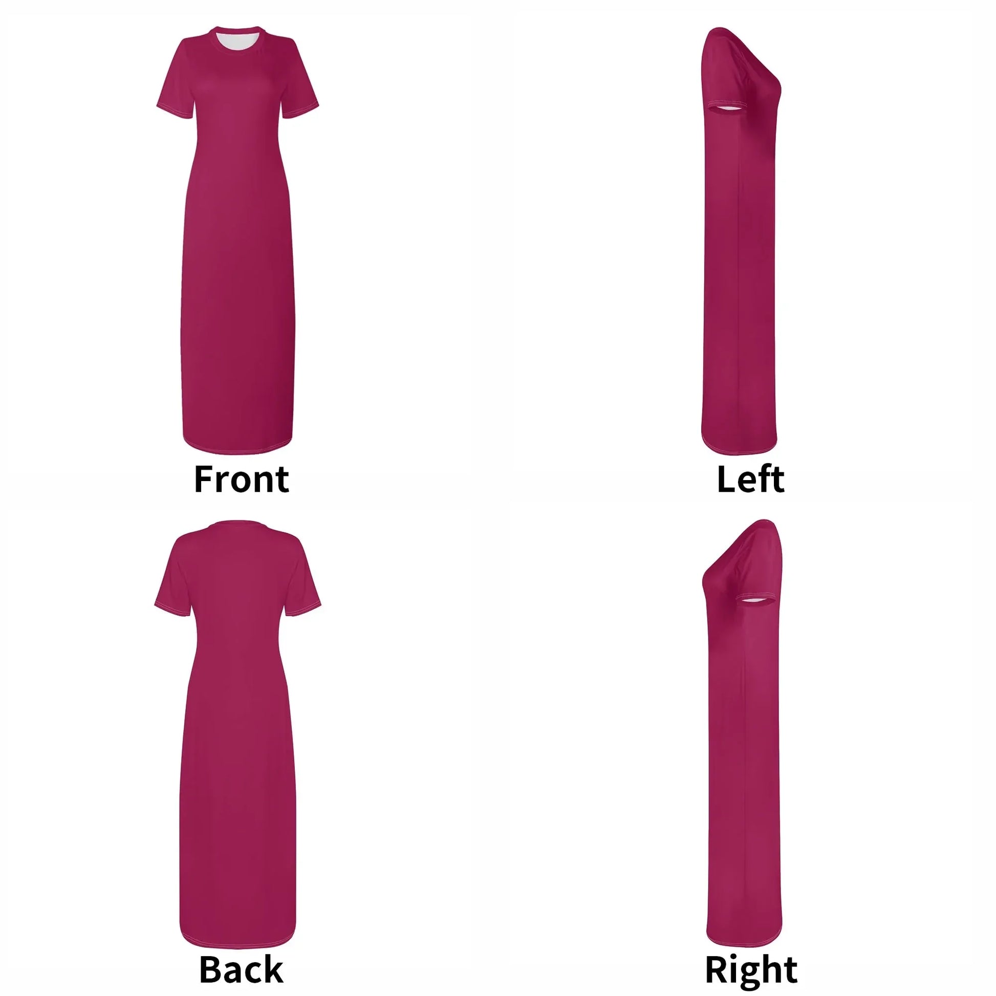 burgundy-short-sleeve-long-dress-long-dress-jlr-design-31759 - JLR Design