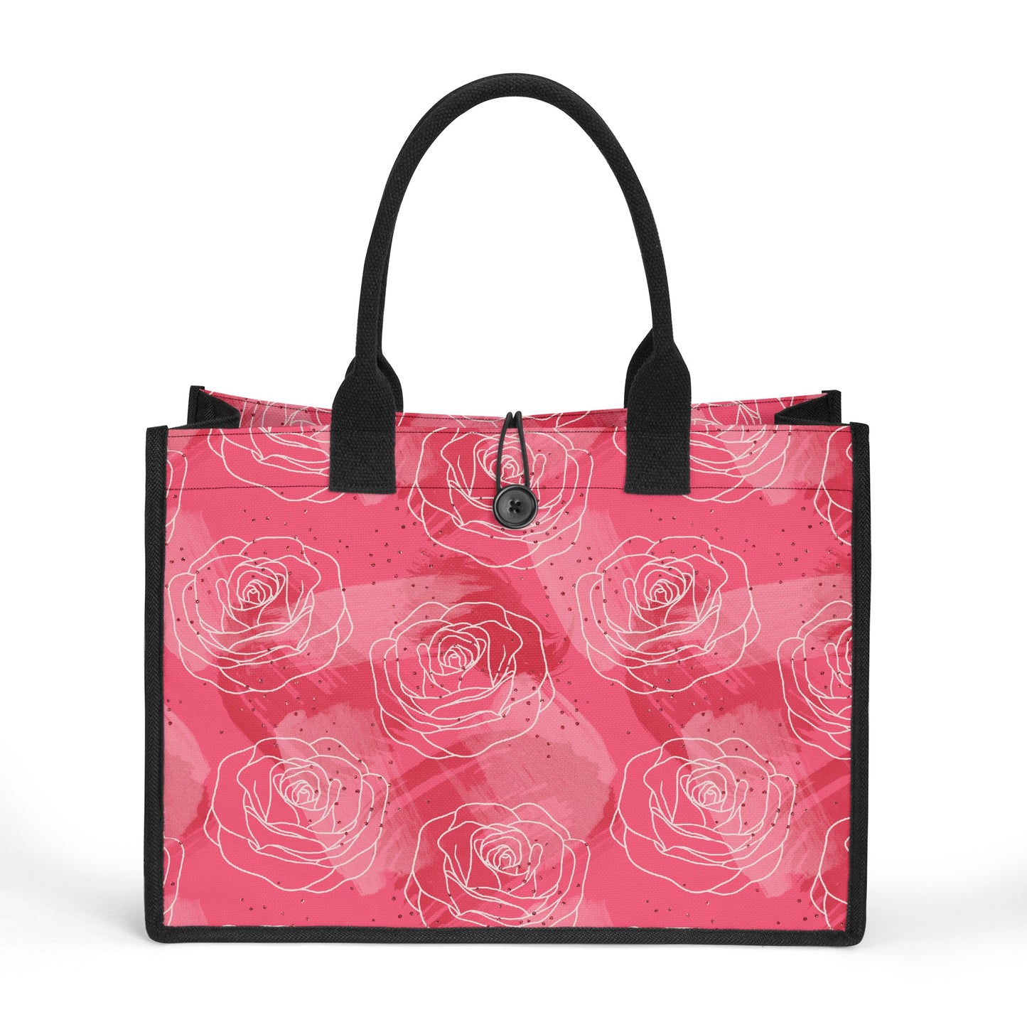 Canvas Shopper Tasche mit Rosenmuster Einkaufstasche JLR Design