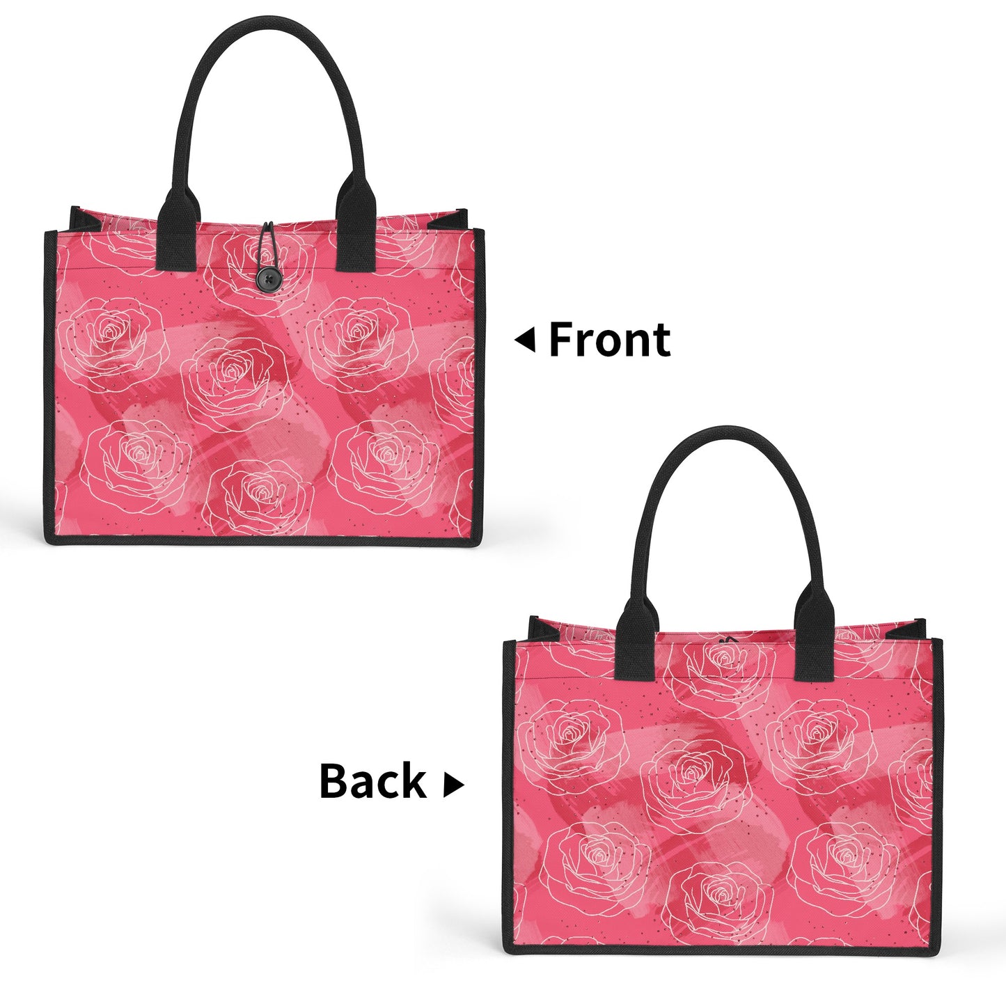 Canvas Shopper Tasche mit Rosenmuster Einkaufstasche JLR Design